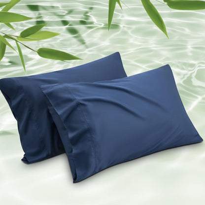 White Pillow Cases Queen Set of 2, 100% Rayon Derived from Bamboo