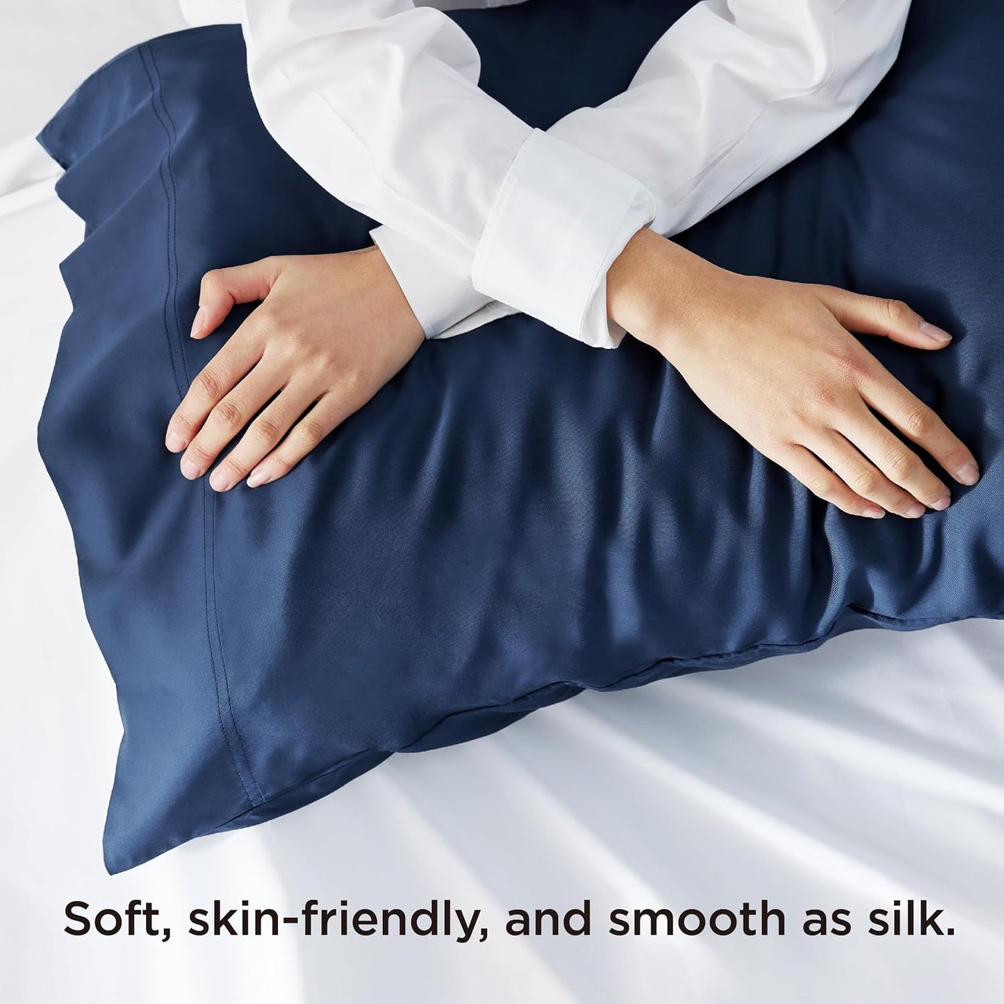 White Pillow Cases Queen Set of 2, 100% Rayon Derived from Bamboo