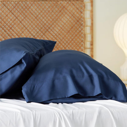 White Pillow Cases Queen Set of 2, 100% Rayon Derived from Bamboo