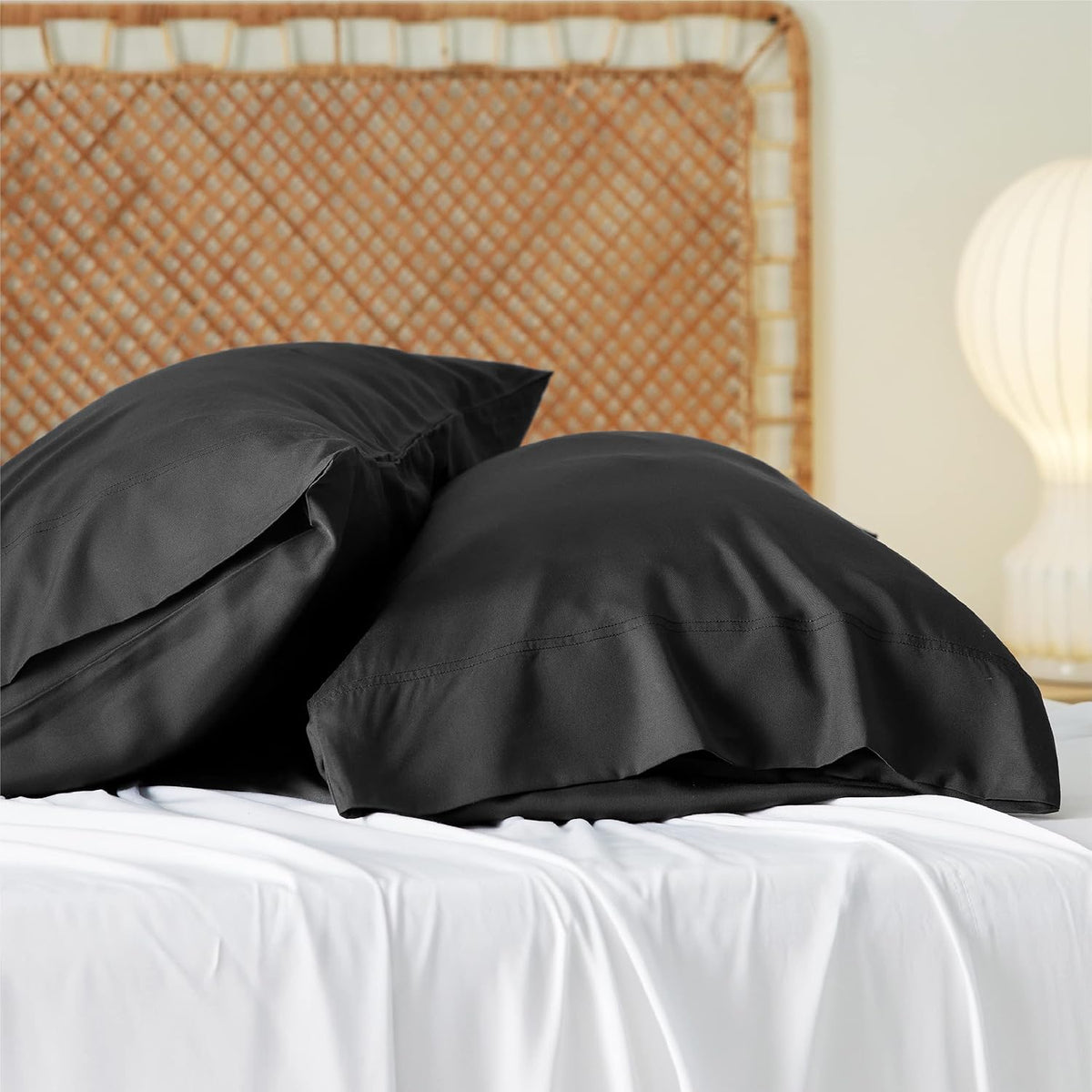 White Pillow Cases Queen Set of 2, 100% Rayon Derived from Bamboo