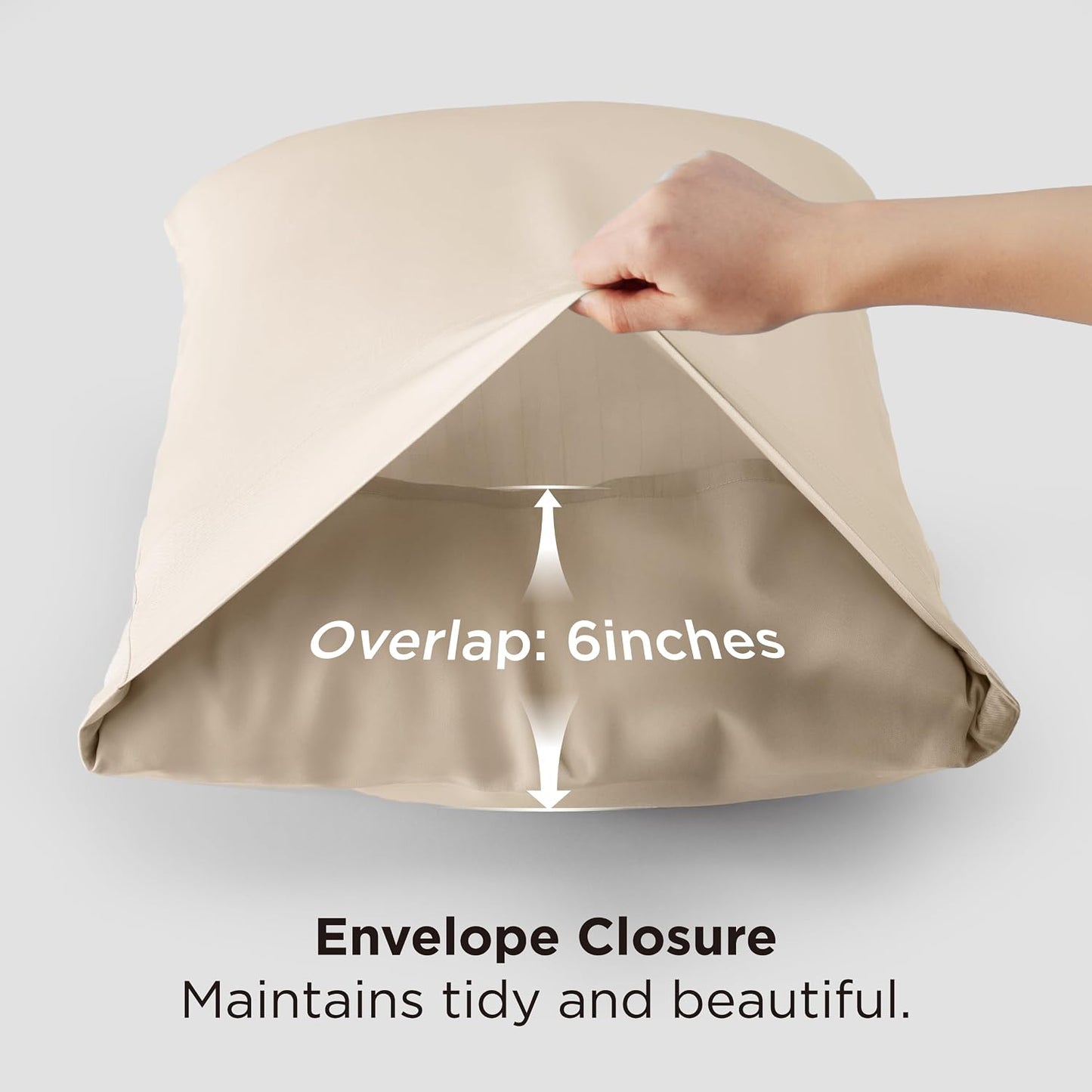 White Pillow Cases Queen Set of 2, 100% Rayon Derived from Bamboo