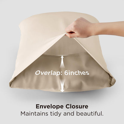 White Pillow Cases Queen Set of 2, 100% Rayon Derived from Bamboo