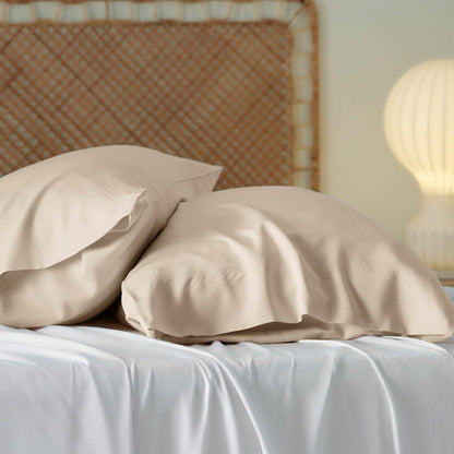 White Pillow Cases Queen Set of 2, 100% Rayon Derived from Bamboo