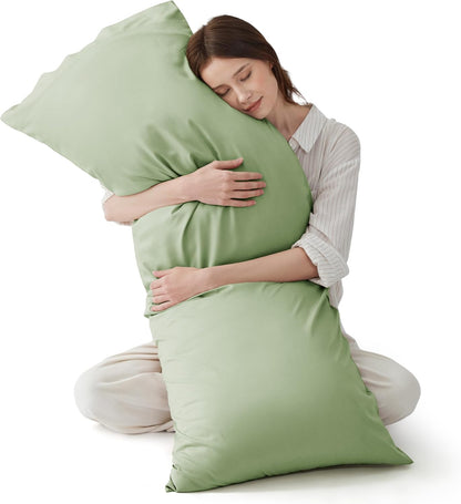 White Pillow Cases Queen Set of 2, 100% Rayon Derived from Bamboo