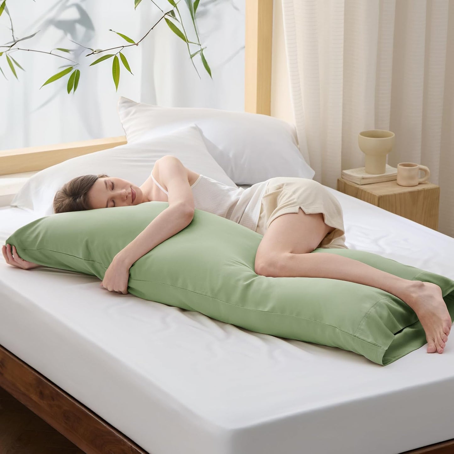 White Pillow Cases Queen Set of 2, 100% Rayon Derived from Bamboo