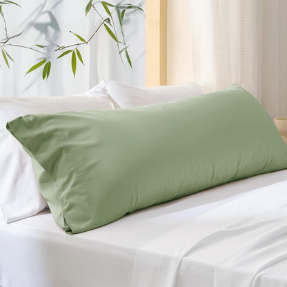 White Pillow Cases Queen Set of 2, 100% Rayon Derived from Bamboo