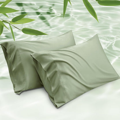 White Pillow Cases Queen Set of 2, 100% Rayon Derived from Bamboo