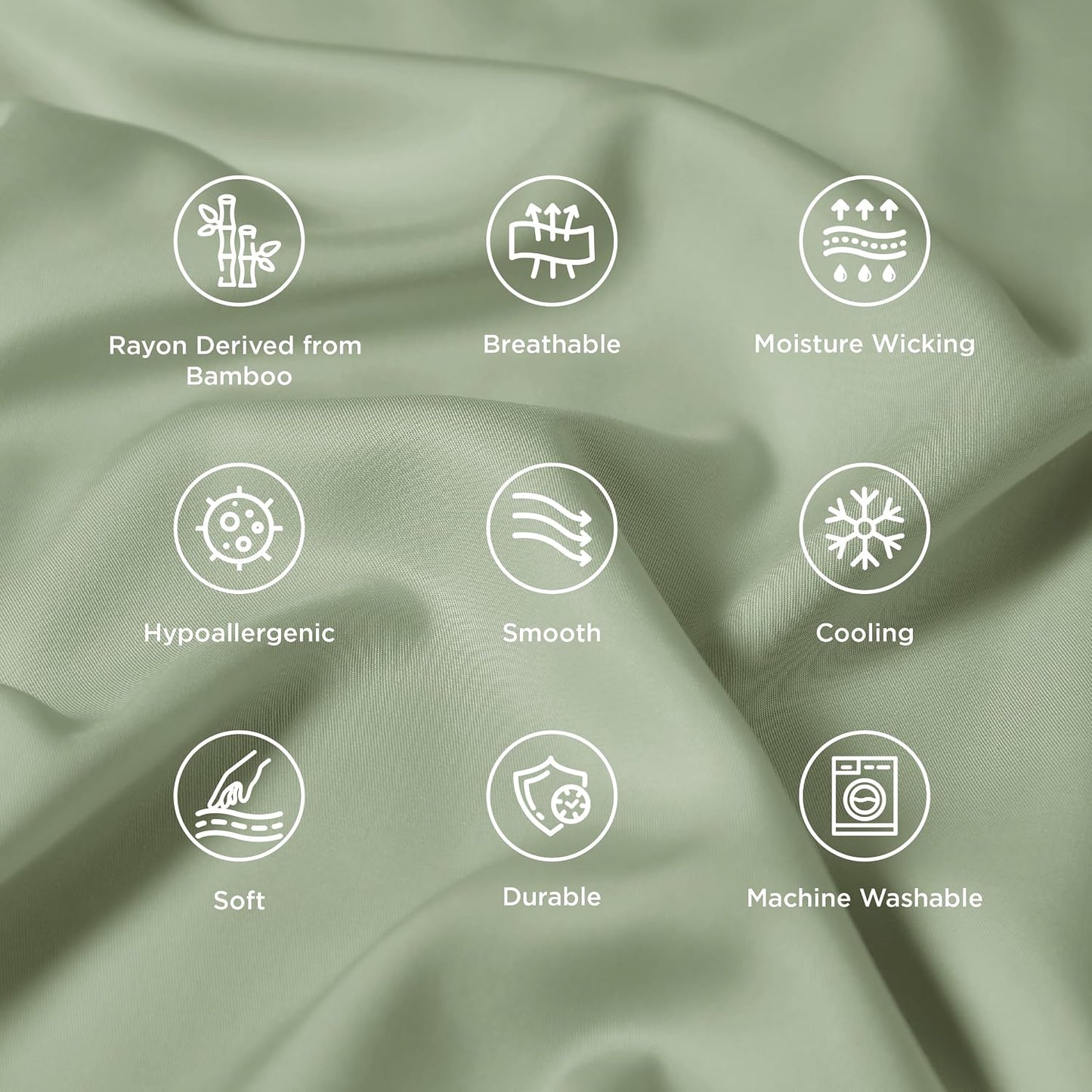 White Pillow Cases Queen Set of 2, 100% Rayon Derived from Bamboo