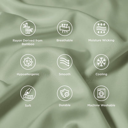 White Pillow Cases Queen Set of 2, 100% Rayon Derived from Bamboo