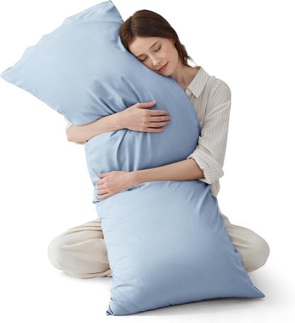 White Pillow Cases Queen Set of 2, 100% Rayon Derived from Bamboo