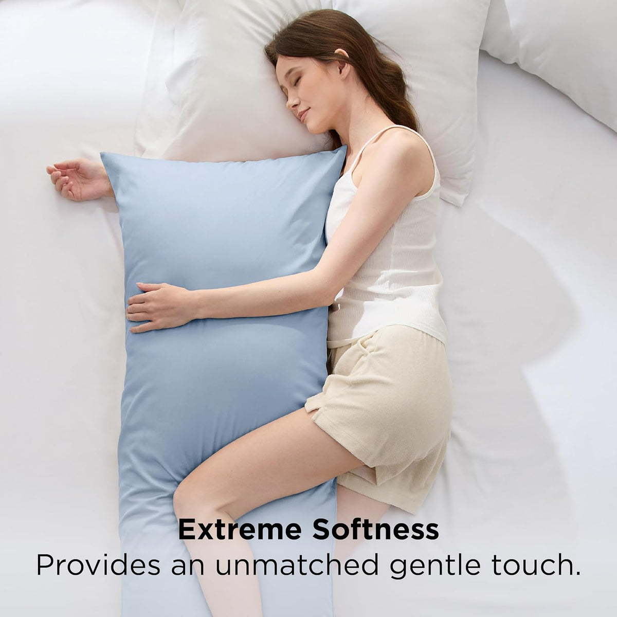 White Pillow Cases Queen Set of 2, 100% Rayon Derived from Bamboo