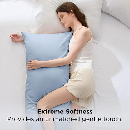 White Pillow Cases Queen Set of 2, 100% Rayon Derived from Bamboo