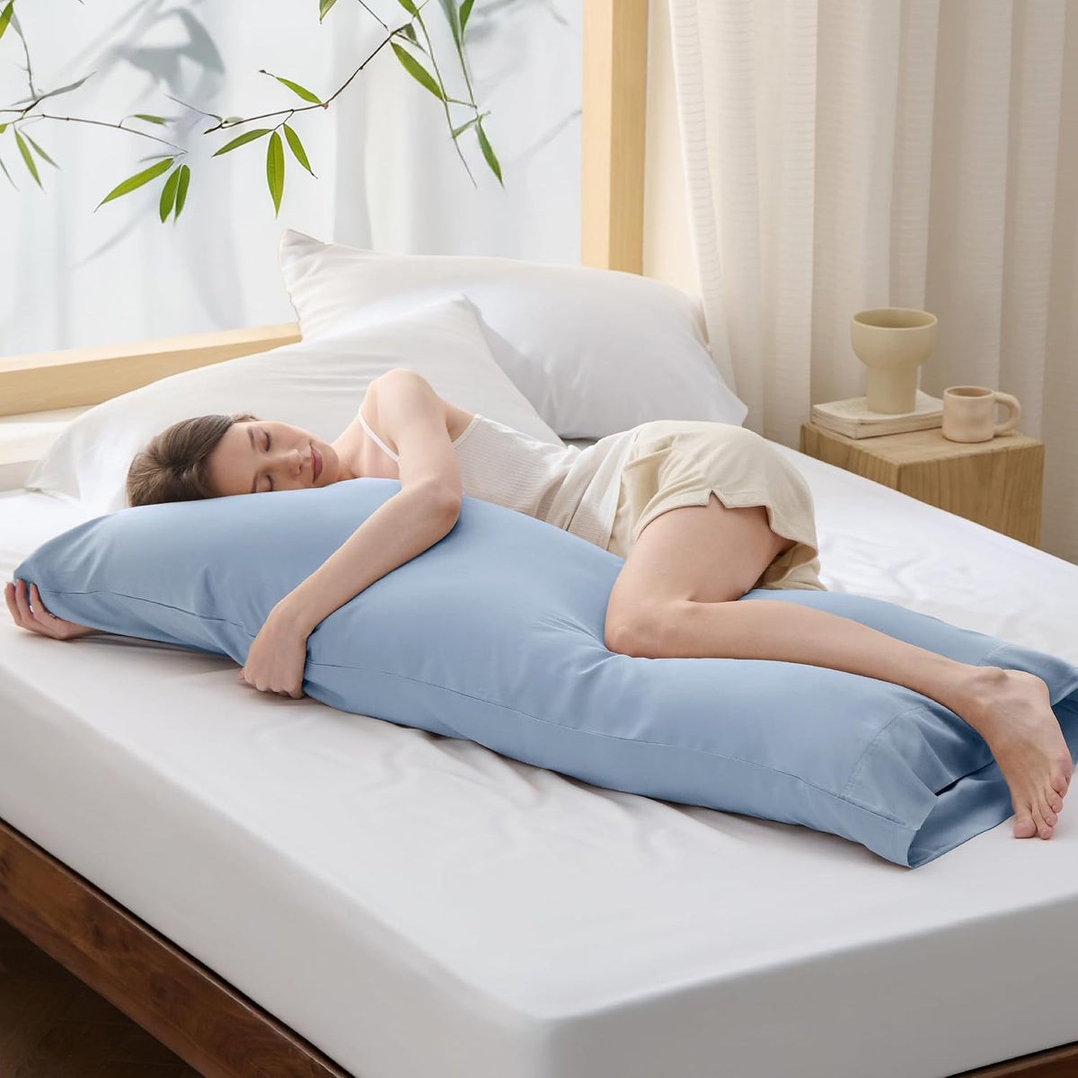 White Pillow Cases Queen Set of 2, 100% Rayon Derived from Bamboo