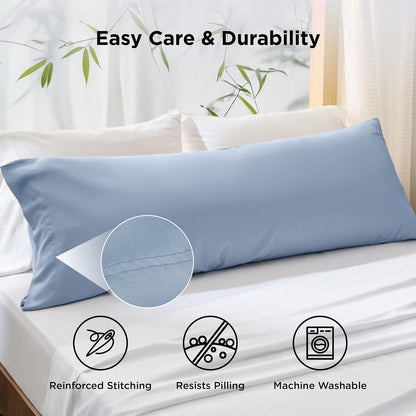 White Pillow Cases Queen Set of 2, 100% Rayon Derived from Bamboo