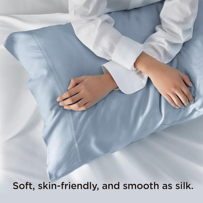 White Pillow Cases Queen Set of 2, 100% Rayon Derived from Bamboo