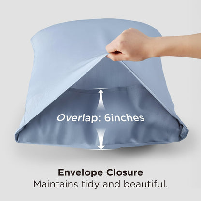 White Pillow Cases Queen Set of 2, 100% Rayon Derived from Bamboo