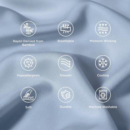 White Pillow Cases Queen Set of 2, 100% Rayon Derived from Bamboo