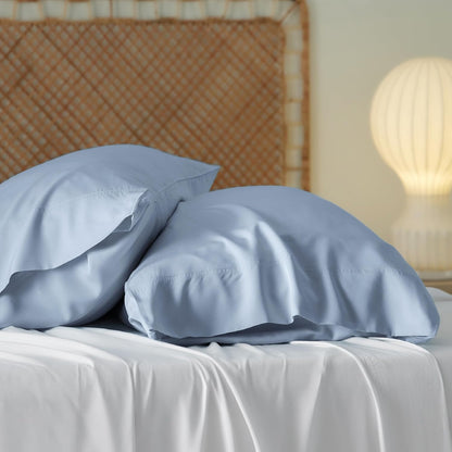 White Pillow Cases Queen Set of 2, 100% Rayon Derived from Bamboo