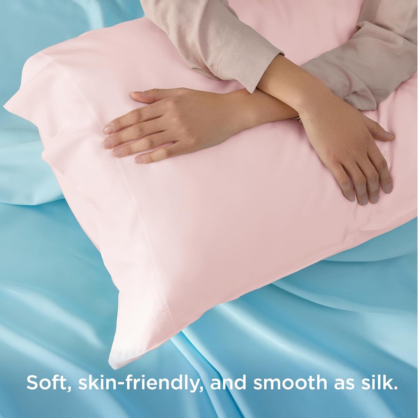 White Pillow Cases Queen Set of 2, 100% Rayon Derived from Bamboo