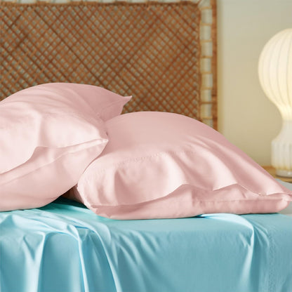 White Pillow Cases Queen Set of 2, 100% Rayon Derived from Bamboo