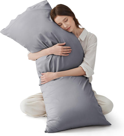 White Pillow Cases Queen Set of 2, 100% Rayon Derived from Bamboo