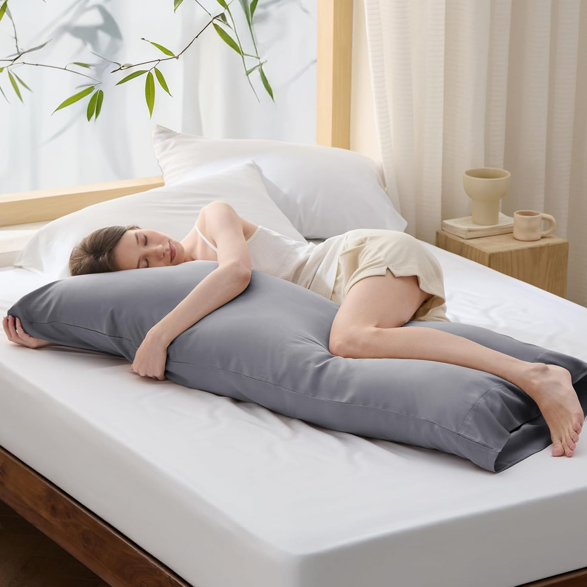 White Pillow Cases Queen Set of 2, 100% Rayon Derived from Bamboo