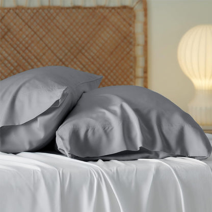 White Pillow Cases Queen Set of 2, 100% Rayon Derived from Bamboo