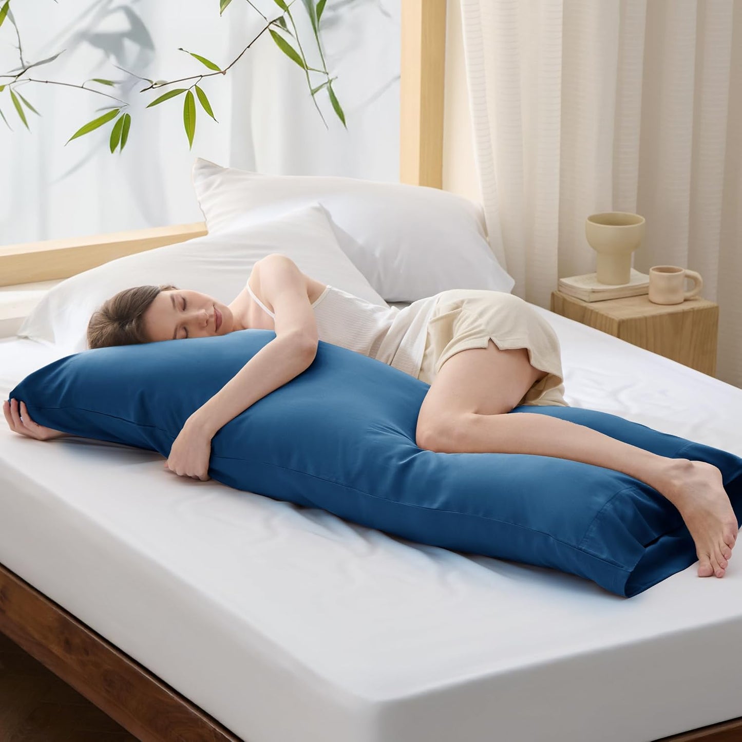 White Pillow Cases Queen Set of 2, 100% Rayon Derived from Bamboo