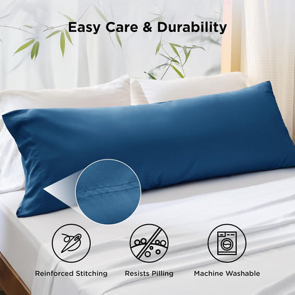 White Pillow Cases Queen Set of 2, 100% Rayon Derived from Bamboo