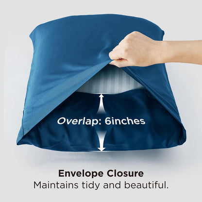 White Pillow Cases Queen Set of 2, 100% Rayon Derived from Bamboo