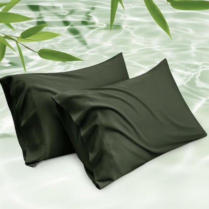 White Pillow Cases Queen Set of 2, 100% Rayon Derived from Bamboo