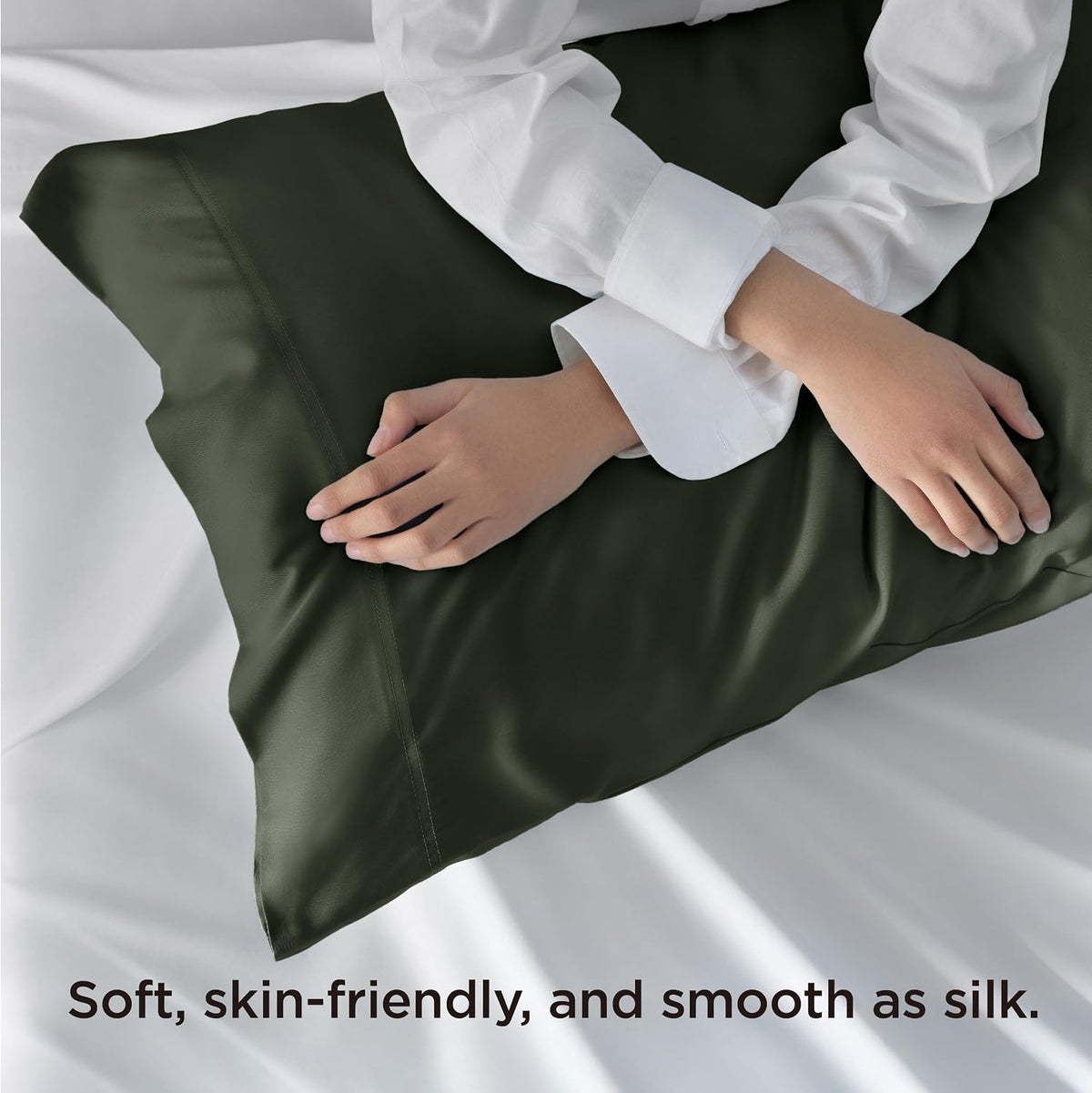 White Pillow Cases Queen Set of 2, 100% Rayon Derived from Bamboo