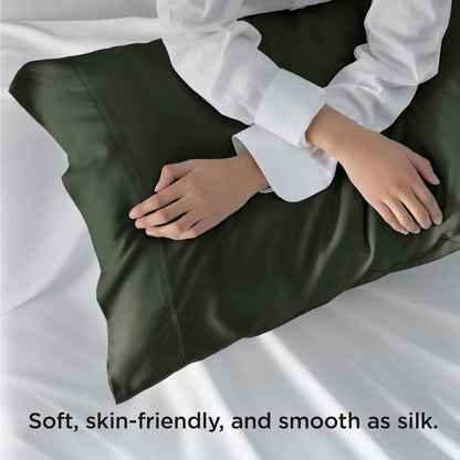 White Pillow Cases Queen Set of 2, 100% Rayon Derived from Bamboo