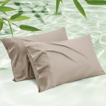 White Pillow Cases Queen Set of 2, 100% Rayon Derived from Bamboo
