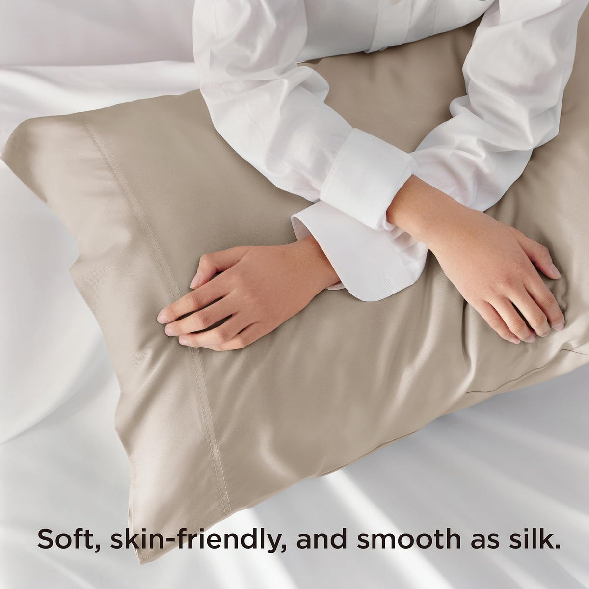 White Pillow Cases Queen Set of 2, 100% Rayon Derived from Bamboo