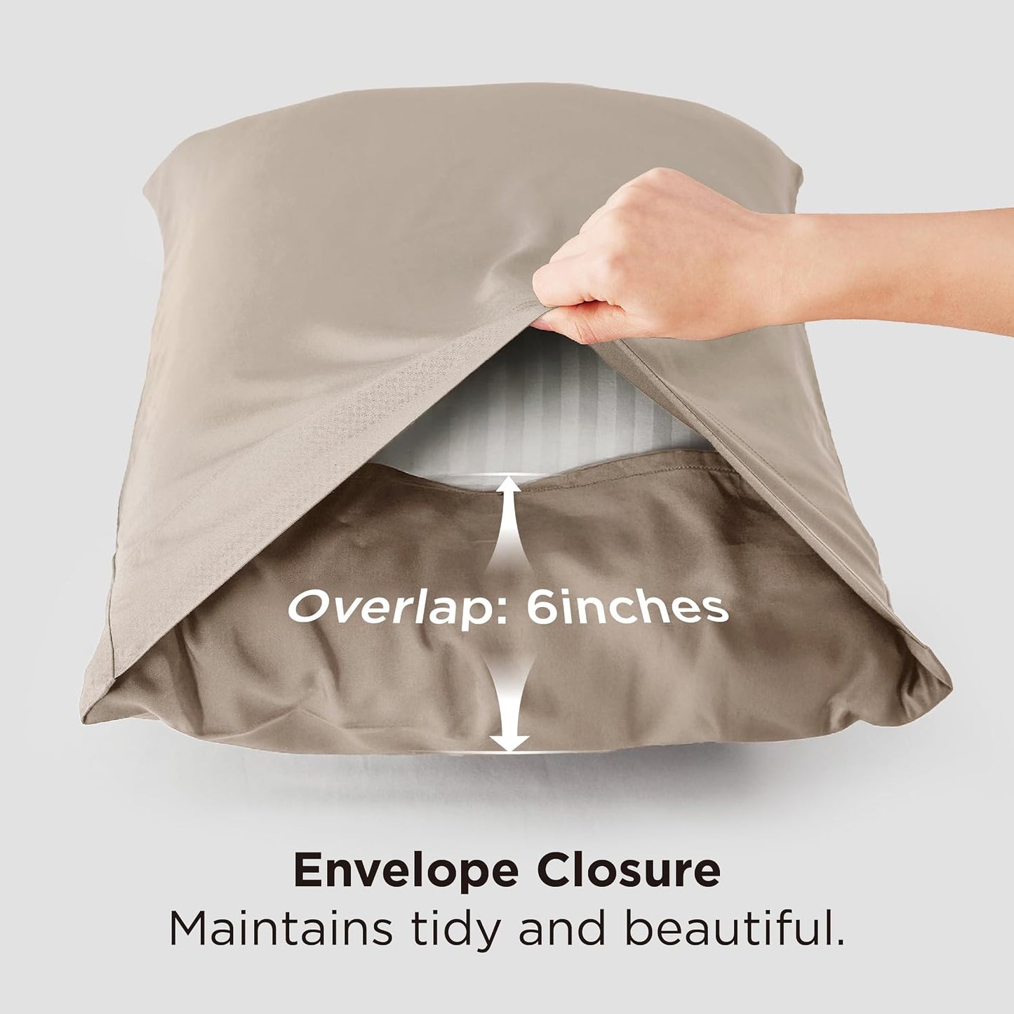 White Pillow Cases Queen Set of 2, 100% Rayon Derived from Bamboo