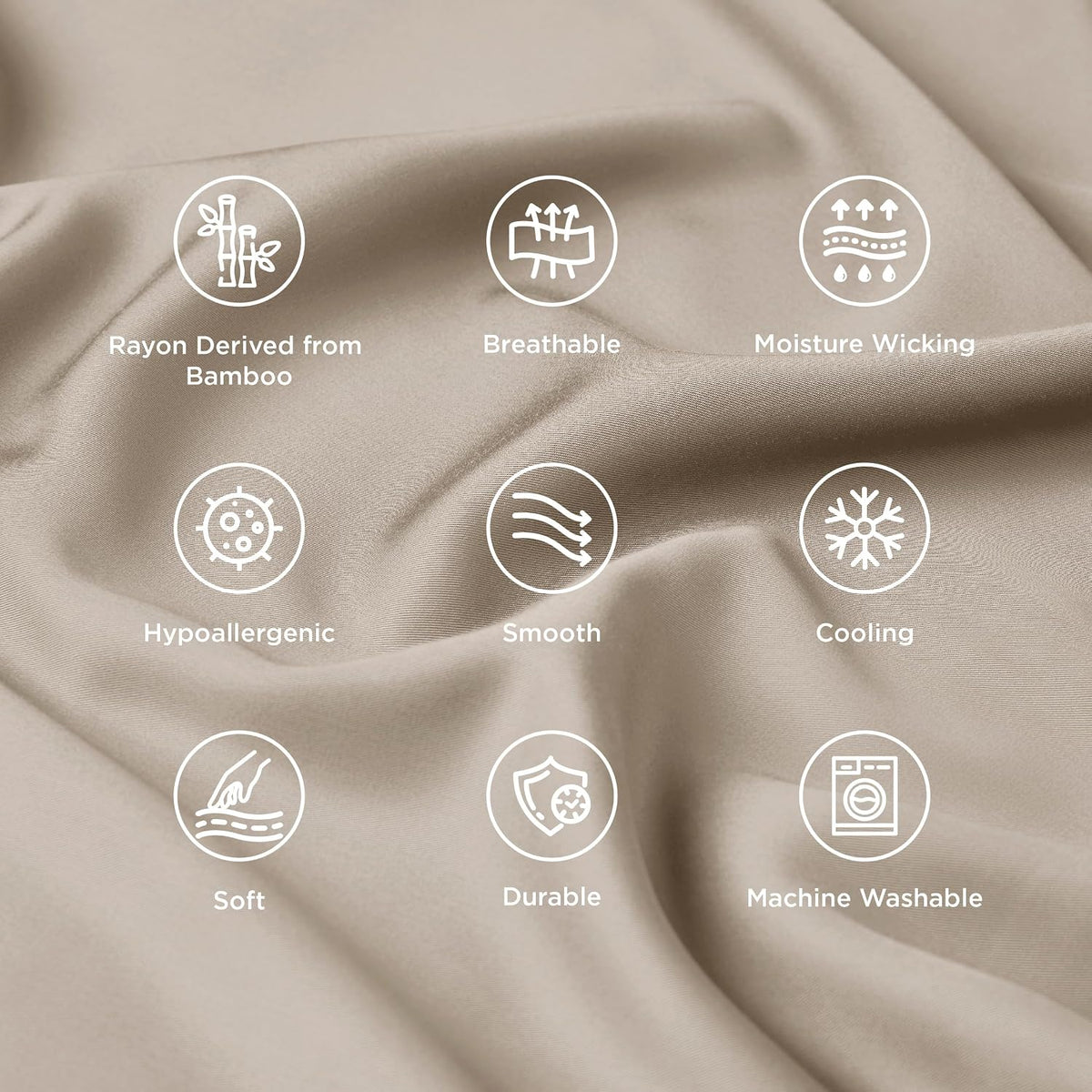 White Pillow Cases Queen Set of 2, 100% Rayon Derived from Bamboo