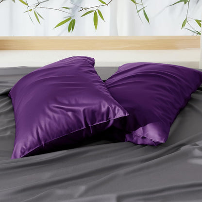 White Pillow Cases Queen Set of 2, 100% Rayon Derived from Bamboo