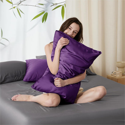White Pillow Cases Queen Set of 2, 100% Rayon Derived from Bamboo