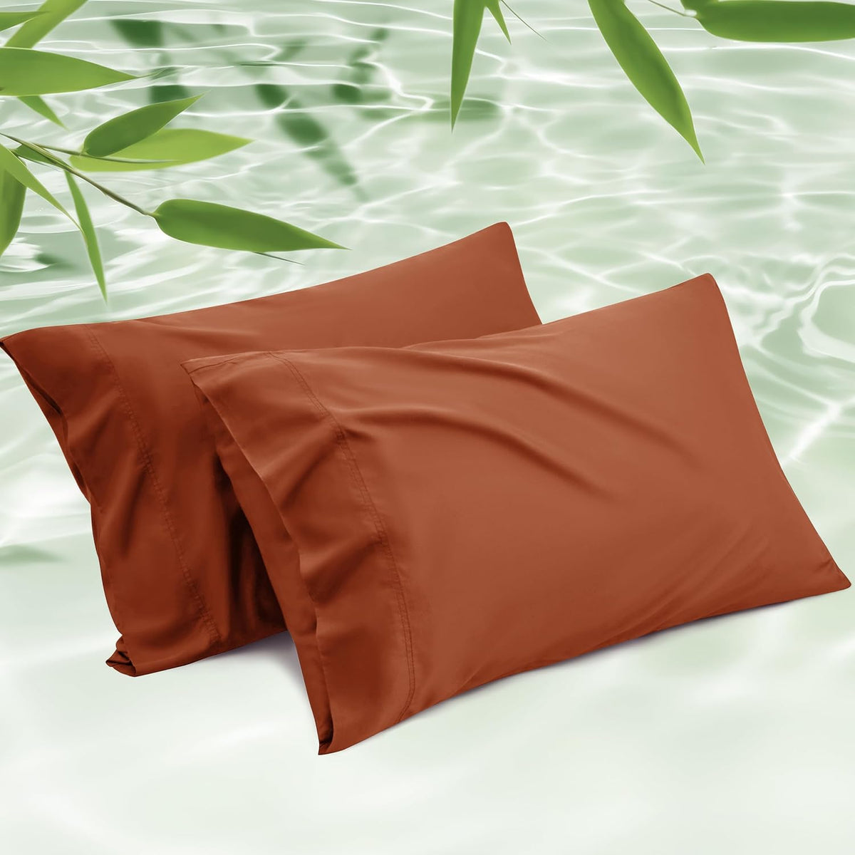 White Pillow Cases Queen Set of 2, 100% Rayon Derived from Bamboo