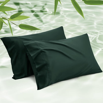 White Pillow Cases Queen Set of 2, 100% Rayon Derived from Bamboo