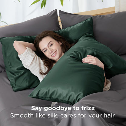 White Pillow Cases Queen Set of 2, 100% Rayon Derived from Bamboo