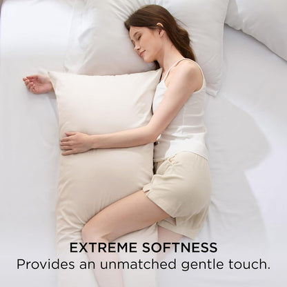 White Pillow Cases Queen Set of 2, 100% Rayon Derived from Bamboo