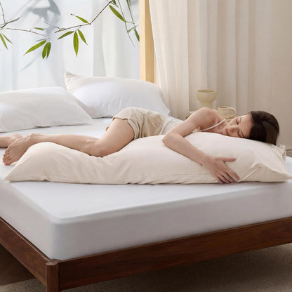 White Pillow Cases Queen Set of 2, 100% Rayon Derived from Bamboo