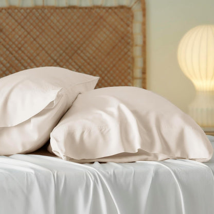 White Pillow Cases Queen Set of 2, 100% Rayon Derived from Bamboo