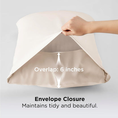 White Pillow Cases Queen Set of 2, 100% Rayon Derived from Bamboo