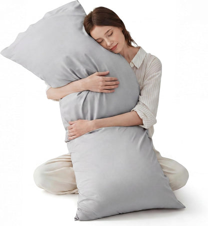 White Pillow Cases Queen Set of 2, 100% Rayon Derived from Bamboo