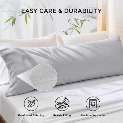 White Pillow Cases Queen Set of 2, 100% Rayon Derived from Bamboo