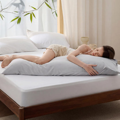 White Pillow Cases Queen Set of 2, 100% Rayon Derived from Bamboo