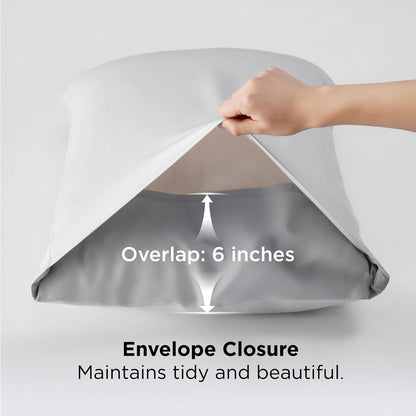 White Pillow Cases Queen Set of 2, 100% Rayon Derived from Bamboo